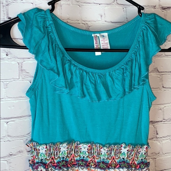 Girls Dress turquoise Aztec Pattern skirt long - Picture 3 of 15